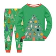 thumbnail image 1 of Ulanda Kids Christmas 2 Piece Outfits Toddler Boys Girls Cotton Xmas Graphic Clothing Set Fall Winter Thermal Pants Set (Green, 8-9 Years), 1 of 6