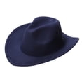 thumbnail image 1 of Ulanda Kids Classic Wide Brim Fedora Hat Children Boys Girls Felt Panama Cap (Navy, 4-10 Years), 1 of 9