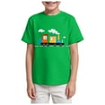 thumbnail image 1 of Ulanda Kids Steam Locomotive Engine Shirt Train Toddler Boys T-Shirt (Green, 13-14 Years), 1 of 4