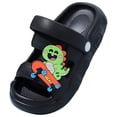 thumbnail image 1 of Ulanda Kids Summer Clogs Boys Girls Slide Sandals Adjustable Toddler Indoor Outdoor Slippers Children Beach Pool Shoes (Black, 12), 1 of 8