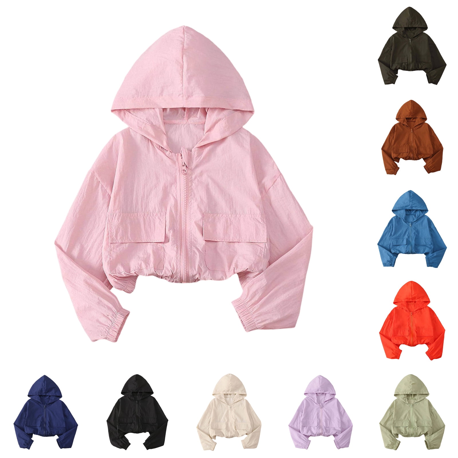 Ulanda Kids Sun Protection Hoodies Casual Rash Guard UV Upf 50+ Zip up ...
