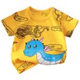 thumbnail image 1 of Ulanda Kids T-Shirt Cotton Boys Short Sleeve Tee Cartoon Graphic Top for Toddler Baby Boy Casual Summer (Yellow, 2-3 Years), 1 of 3