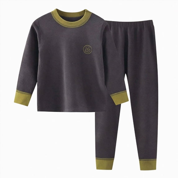 Ulanda Kids Thermal Underwear Set Toddler Winter Base Layer Ultra Soft Long Johns for Little Big Boys Girls (Black, 7-8 Years)