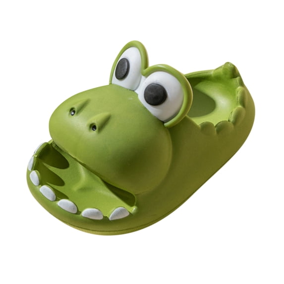 Ulanda Kids Unisex Dinosaur Slides Fun Animal Pattern Slipper Lightweight Cozy Non-Slip Sandals for Bathroom Outdoor (Green, 1M)