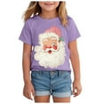 thumbnail image 1 of Ulanda Merry Christmas Shirt for Kids Toddler Boys Girls T-Shirts Short Sleeve Holiday Tee Xmas Gift Tops (Purple, 7-8 Years), 1 of 6