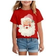 thumbnail image 1 of Ulanda Merry Christmas Shirt for Kids Toddler Boys Girls T-Shirts Short Sleeve Holiday Tee Xmas Gift Tops (Red, 5-6 Years), 1 of 6