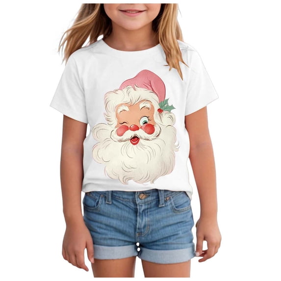 Ulanda Merry Christmas Shirt for Kids Toddler Boys Girls T-Shirts Short Sleeve Holiday Tee Xmas Gift Tops (White, 2-3 Years)