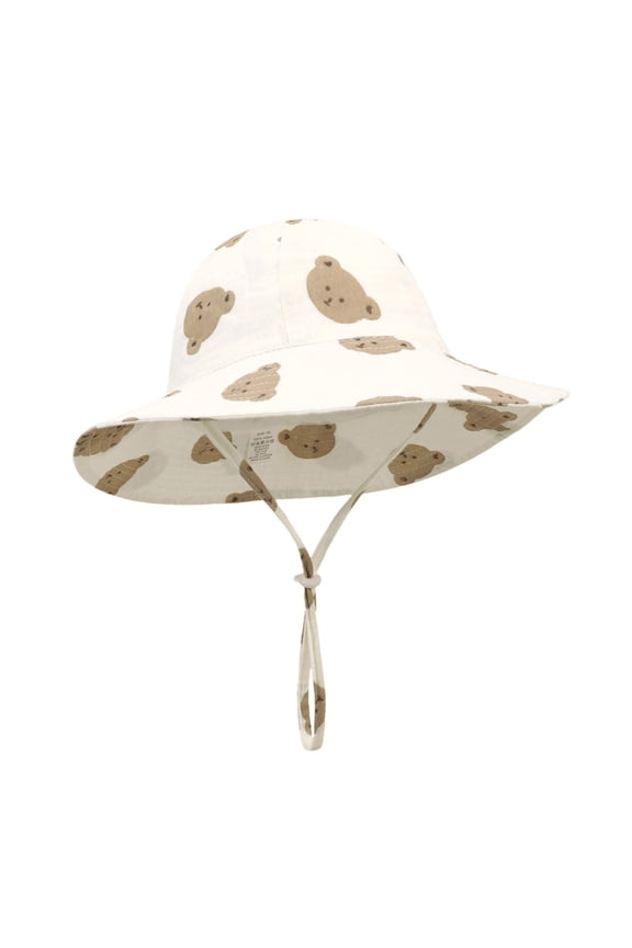 Muslin Baby Bucket Sun Hat UPF 50+ Sun Protection Baby Bucket Hat Summer Beach Hats with Wide Brim for Boys & Girls (Q, S)