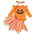 thumbnail image 1 of Ulanda My 1st Halloween Newborn Baby Girl Pumpkin Romper Dress Tutu Onesie Infant Halloween Outfits Fall Winter Clothes (Red, 12-18 Months), 1 of 6