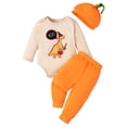 thumbnail image 1 of Ulanda My First Halloween Baby Boy Outfit Romper Pants Set Beanie Hat (Orange, 6-12 Months), 1 of 3
