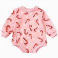 thumbnail image 1 of Ulanda Newborn Baby Boy Girl Christmas Outfit Christmas Sweatshirt Romper Long Sleeve Bubble Bodysuit Fall Winter Clothes (Pink, 6-9 Months), 1 of 8