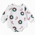 thumbnail image 1 of Ulanda Newborn Baby Boy Girl Christmas Outfit Christmas Sweatshirt Romper Long Sleeve Bubble Bodysuit Fall Winter Clothes (White, 9-12 Months), 1 of 8