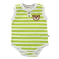 thumbnail image 1 of Ulanda Newborn Baby Boy Romper Embroidery Sleeveless Bubble Clothes Stripe Bodysuit Cute Infant One Piece Summer Outfit (Green, 3-6 Months), 1 of 5