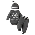 thumbnail image 1 of Ulanda Newborn Infant Baby Boy Clothes Outfits New to The Crew Outfits Long Pants Toddler Baby Boy Clothes Set (Grey, 0-3 Months), 1 of 7