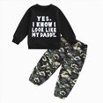 thumbnail image 1 of Ulanda Toddler Baby Boy Fall Clothes Long Sleeve Pullover Sweatshirt Tops Camouflage Pants 2Pcs Letter Print Outfit Set (Bronze, 4-5 Years), 1 of 4