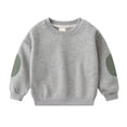 thumbnail image 1 of Ulanda Toddler Baby Boy Girl Fleece Pullover Sweatshirt Solid Color Crewneck Blouse Shirt Tops Warm Fall Winter Clothes (Grey, 4-5 Years), 1 of 9