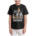 thumbnail image 1 of Ulanda Toddler Baby Boy Howdy Shirt Rodeo Western Graphic Letter Short Sleeve T-Shirt Kids Funny Cowboy Summer Tee Tops (Black, 9-10 Years), 1 of 4