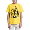 thumbnail image 1 of Ulanda Toddler Baby Boy Howdy Shirt Rodeo Western Graphic Letter Short Sleeve T-Shirt Kids Funny Cowboy Summer Tee Tops (Yellow, 9-10 Years), 1 of 4