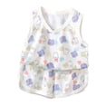 thumbnail image 1 of Ulanda Toddler Baby Boy Summer Clothes Girl's Sleeveless Tank Top and Shorts Set 2Pcs Casual Outfit (White, 6-7 Years), 1 of 6