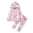 thumbnail image 1 of Ulanda Toddler Baby Girl Clothes Cartoon Long Sleeve Hoodie Sweatshirt Plaid Pants Set Fall Winter Baby Girls Outfits (Pink, 3-6 Months), 1 of 9