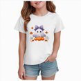 thumbnail image 1 of Ulanda Toddler Baby Girl Halloween Shirt Cute Ghost T-Shirt for Kids Short Sleeve Tee Fall Tops (White, 2-3 Years), 1 of 6
