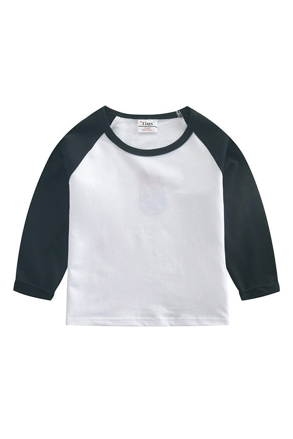 Toddler Baby Girls Boys 3/4 Sleeve Shirts Raglan Shirt Baseball Tee Cotton T-Shirt (Black, 12-18 Months)