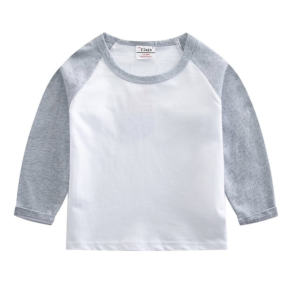Ulanda Toddler Baby Girls Boys 3/4 Sleeve Shirts Raglan Shirt Baseball Tee Cotton T-Shirt (Grey, 11-12 Years)