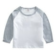 thumbnail image 1 of Ulanda Toddler Baby Girls Boys 3/4 Sleeve Shirts Raglan Shirt Baseball Tee Cotton T-Shirt (Grey, 7-8 Years), 1 of 6