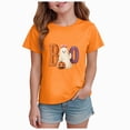 thumbnail image 1 of Ulanda Toddler Baby Girls Halloween T-Shirt Ghost Graphic Shirt Kids Cute Funny Spooky Season Short Sleeve Tees Top (Orange, 9-10 Years), 1 of 6
