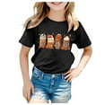 thumbnail image 1 of Ulanda Toddler Boys Girls Halloween Shirt Skeleton Ghost T-Shirts Tees Spooky Tops Short Sleeve 2-12 Years (Black, 4-5 Years), 1 of 5