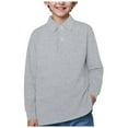 thumbnail image 1 of Ulanda Toddler Boys Long Sleeve Polo Shirts School Uniform Dress Shirt Size18M-5T (Grey, 2-3 Years), 1 of 5