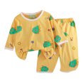 thumbnail image 1 of Ulanda Toddler Boys Pajamas 100% Cotton Kids Dinosaur 2 Piece Truck Pjs Sleepwear Clothes Sets 2-12 Years (Light Yellow, 7-8 Years), 1 of 3