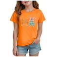 thumbnail image 1 of Ulanda Toddler Girl Christmas Shirt Kids Xmas Tshirt Cotton Short Sleeve Tee Top 2-10 Years (Orange, 7-8 Years), 1 of 5