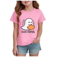 thumbnail image 1 of Ulanda Toddler Girl Halloween Ghost Graphic T-Shirt Baby Girl Shirt Short Sleeve Halloween Party Tee Tops (Pink, 2-3 Years), 1 of 6