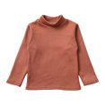 thumbnail image 1 of Ulanda Toddler Girls Mock Turtleneck Shirts Long Sleeve Thermal T-Shirt Cotton Girl Soft Basic Pullover Tops (Orange, 5-6 Years), 1 of 5