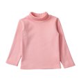 thumbnail image 1 of Ulanda Toddler Girls Mock Turtleneck Shirts Long Sleeve Thermal T-Shirt Cotton Girl Soft Basic Pullover Tops (Pink, 9-10 Years), 1 of 5