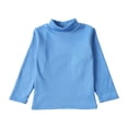 thumbnail image 1 of Ulanda Toddler Girls Mock Turtleneck Shirts Long Sleeve Thermal T-Shirt Cotton Girl Soft Basic Pullover Tops (Sky Blue, 7-8 Years), 1 of 5