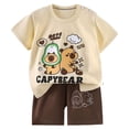 thumbnail image 1 of Ulanda Toddler Girls Pajamas Cotton Summer Pjs Boy Jammies Dinosaur Dog Clothes Sleepwear Short Sets Size 2-7T (Beige, 6-9 Months), 1 of 6