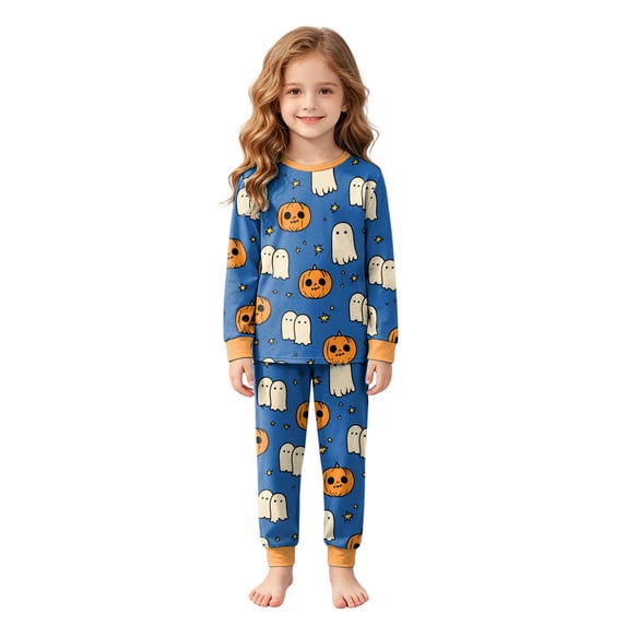 Ulanda Toddler Kids Junior Girls Boys Halloween Pajama Set (Blue, 2-3 Years)
