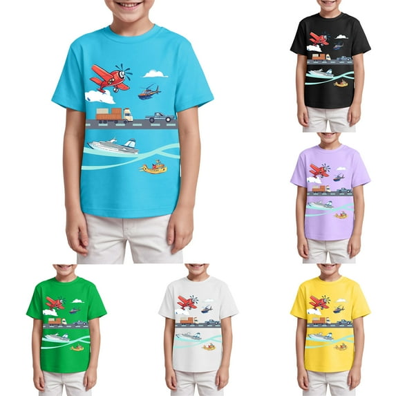 Ulanda Toddler T Shirts Summer Tshirts Boys Girls Short Sleeve Tee Tops Casual Graphic Clothes Crew Neck Shirts (Purple, 3-4 Years)