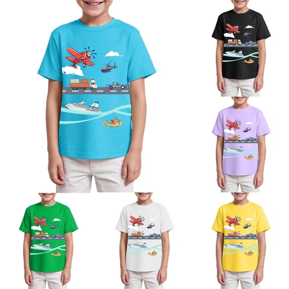 Ulanda Toddler T Shirts Summer Tshirts Boys Girls Short Sleeve Tee Tops Casual Graphic Clothes Crew Neck Shirts (Purple, 3-4 Years)