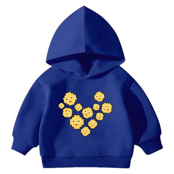 Ulanda Toddler Unisex Baby Hooded Sweatshirt Boys Girls Winter Hoodies Autumn Solid Pullover Pockets Jumper Outfits (Blue, 5-6 Years)