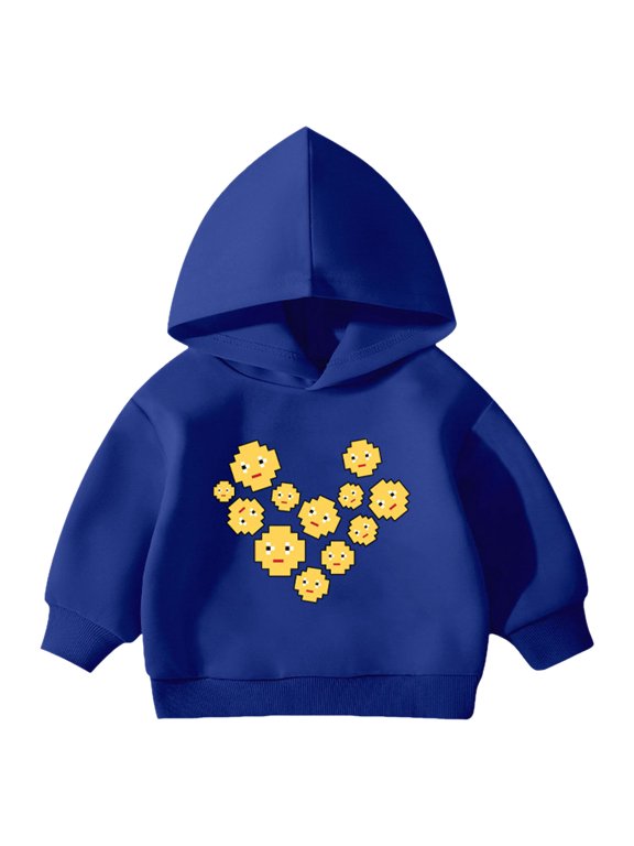 Toddler Unisex Baby Hooded Sweatshirt Boys Girls Winter Hoodies Autumn Solid Pullover Pockets Jumper Outfits (Blue, 5-6 Years)