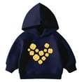 thumbnail image 1 of Ulanda Toddler Unisex Baby Hooded Sweatshirt Boys Girls Winter Hoodies Autumn Solid Pullover Pockets Jumper Outfits (Navy, 18-24 Months), 1 of 7