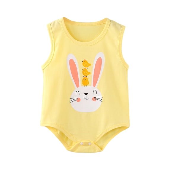 Ulanda Unisex Babies Onesie Solid Cotton Bodysuit Top for Kids One Piece Romper for 0-24 Months Boys Girls (Light Yellow, 0-3 Months)