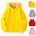 thumbnail image 1 of Ulanda Unisex Boys Girls Fleece Jacket Hoodie Sherpa Lined Zip Up Hooded Sweatshirt Kids Winter Jackets (Red, 6-7 Years), 1 of 9