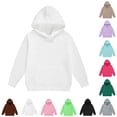 thumbnail image 1 of Ulanda Unisex Youth Solid Classic Hoodies Soft Hooded Pullover Sweatshirts for Children Boy Girl Hoodie with Drawstring (White, 3-4 Years), 1 of 4