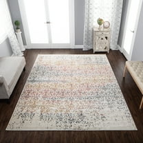 Ulani Modern Distressed Damask Indoor Area Rug