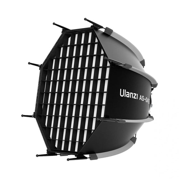 Ulanzi AS-045 17.7" Parabolic Softbox with Bowens Mount  Quick Release Light Modifier with Honeycomb Grid  Dual Diffusers for LED Video & Studio Strobe Lights Ideal for Photography  Filmmaking