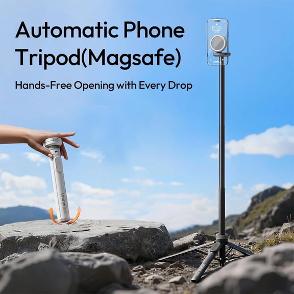 Ulanzi Automatic Tripod for iPhone, MT85 Magnetic Phone Tripod,60" Extendable Selfie Stick with Remote for Vlogging/Live